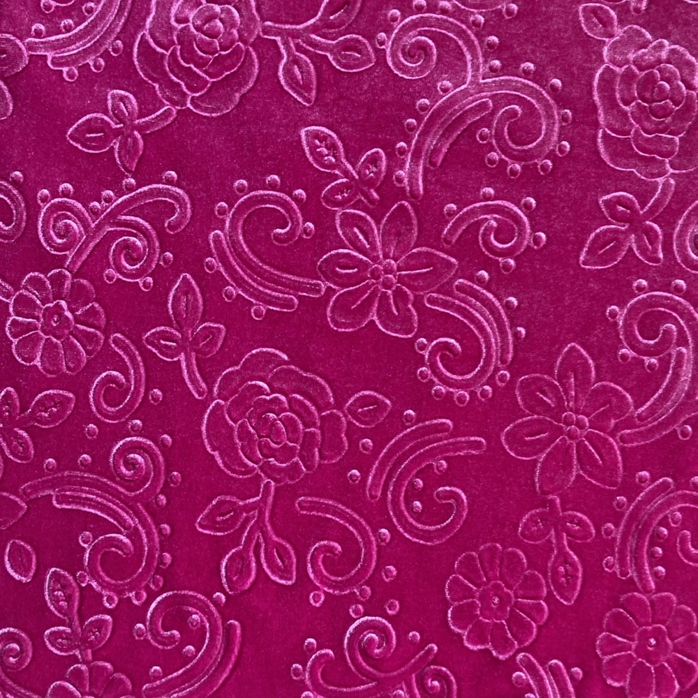 Ruby Rd top velvet floral print top fushia boho blouse casual office PM - Picture 5 of 16